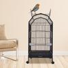 Large Parakeet Bird Cage with Stand, Spacious Metal Flight Cage for Parrots & Finches, Sturdy Iron Bird House w/ Detachable Tray