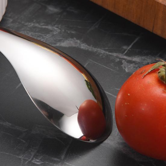 Stainless Steel Dinner Spoons Large Dessert Teaspoon with Round Edge Metal Cutlery for Home Kitchen Restaurant