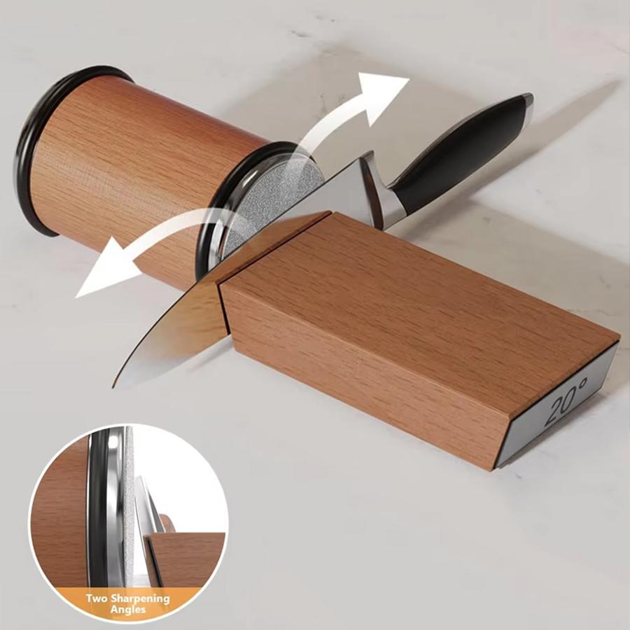 Kit Affilacoltelli a Rullo per Affilare Coltelli a Lama Dritta a Rullo con Angoli Magnetici di 15° e 20° per Coltelli Pietra per Affilare