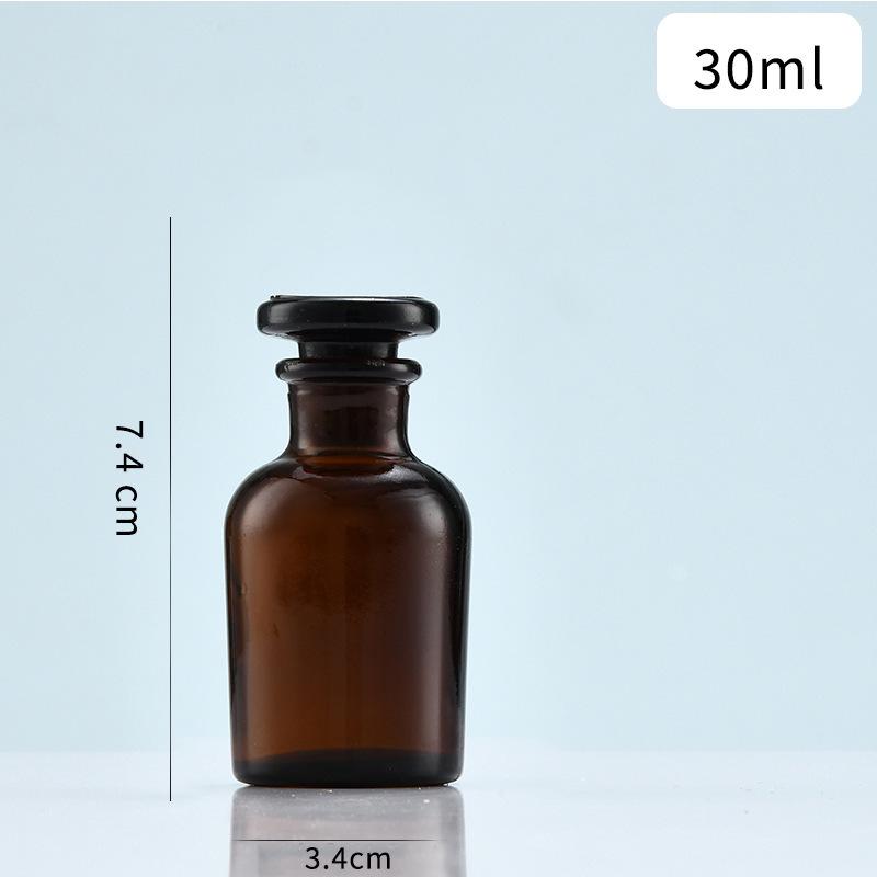 Brown Transparent Thickened Wide-Mouth Frosted Glass Reagent and Medicine Bottle
