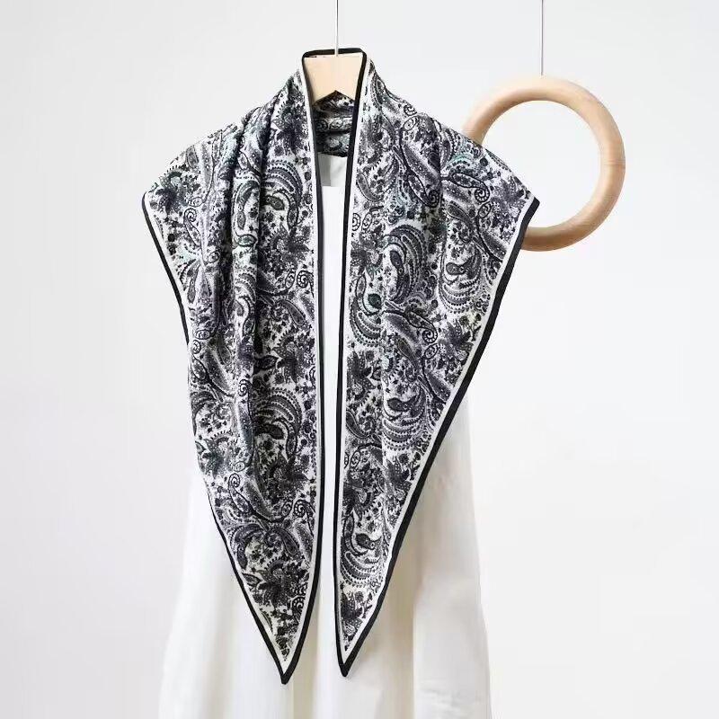 Summer 1116 New Twill Cool Triangle Scarf Women's Fashion Versatile Neck Protection Scarf Thin Sunscreen Outer Scarf