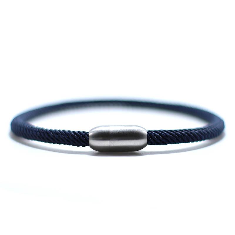 Noter New Minimalist Stainless Steel Magnet Buckle Bracelet Unisex 4mm Nylon Cord Chain Braclet Yoga Meditation Braslet Pulsera