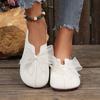 Fashion 2025 New Spring and Autumn Style Fashionable Women Flats Casual Simple Flat Bottom Bow Shoes Round Toe Solid Color Single Shoes