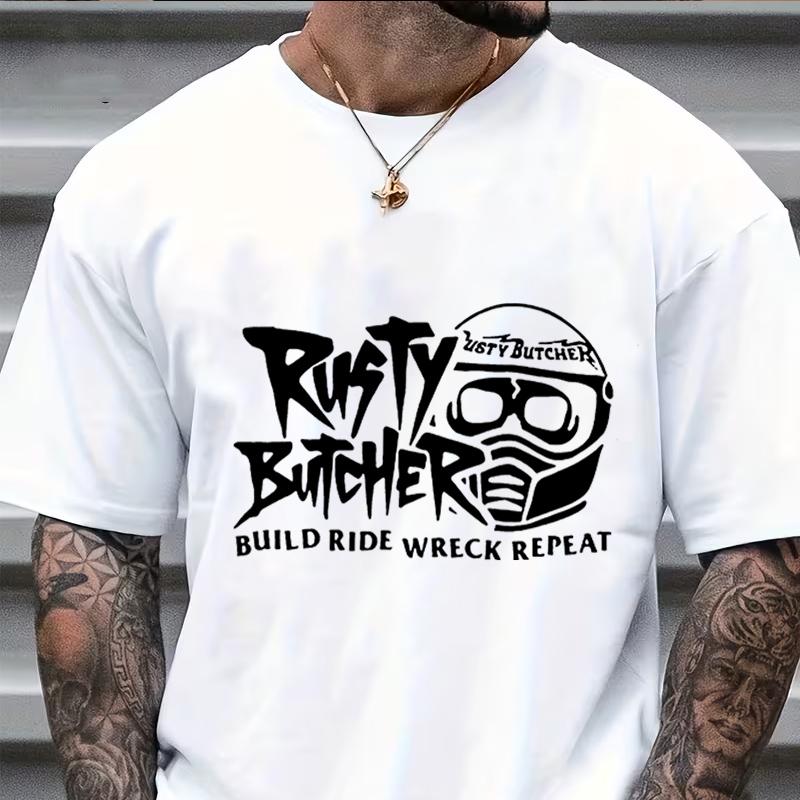 

Harley Motorcycle Mens Womens Cotton TShirt Rust Butcher Motorcycle Vintage Ride West Coast Crew Neck Short Sleeve TShirt 4XL