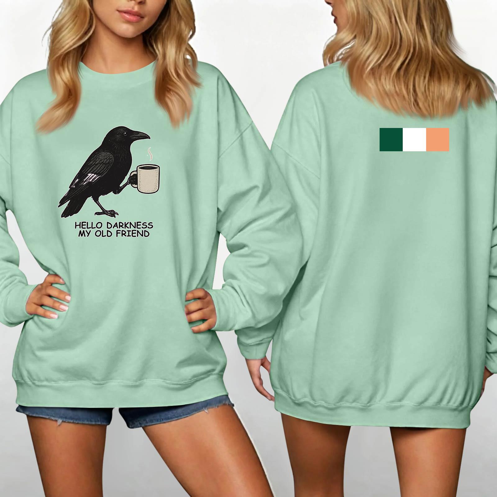 Women s Casual Fashion Neck St. Patrick Print Sweatshirt XL