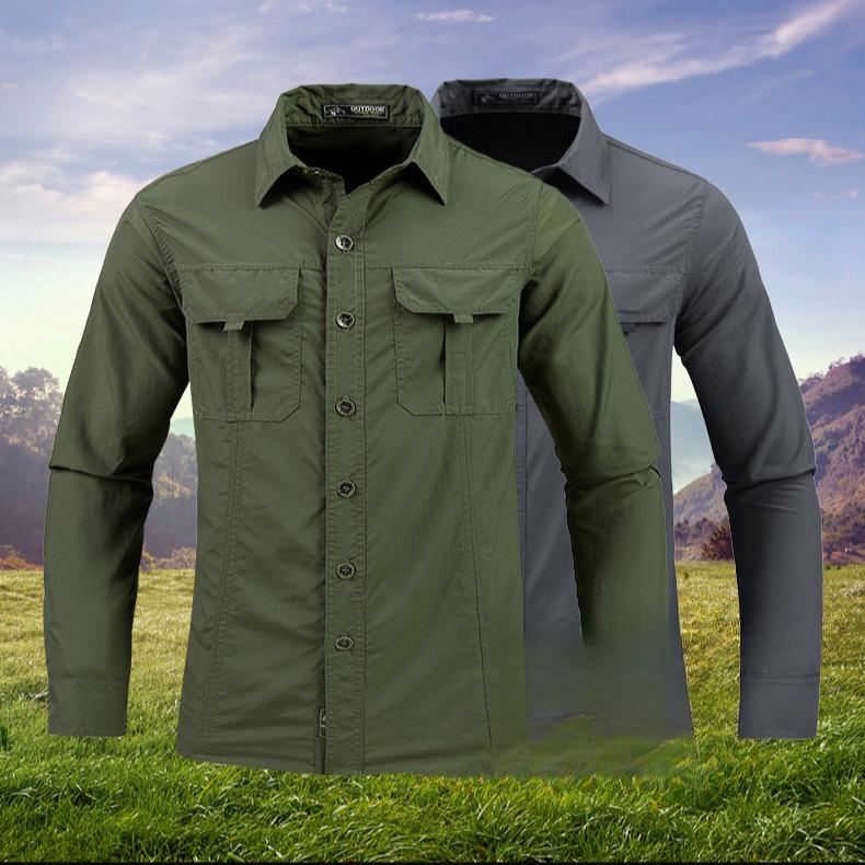Lightweight Breathable Shirt Outdoor Long Sleeved Work Shirt Breathable Sports Shirt