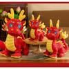 Adorable Peluche Dragon du Zodiaque Chinois 2024 Mascotte Rembourrée Coton PP Rouge