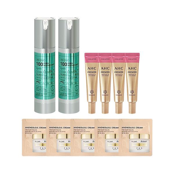 VTCOSMETICS PDRN Riddle Shot 100 Ampoule 50ml x2 + AHC Eye Cream Season 12 12ml x4 + 5 Samples