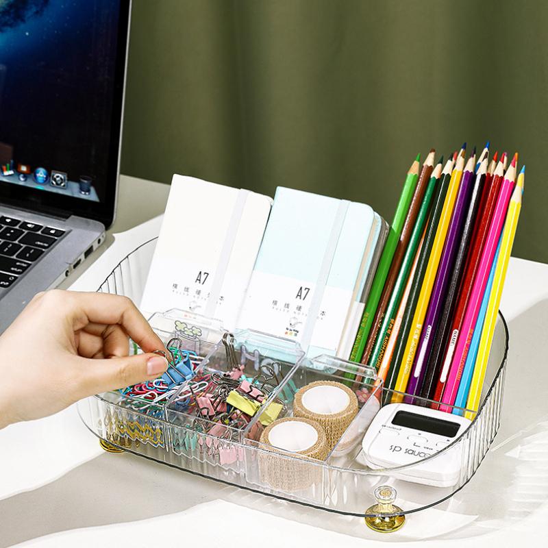 Large Capacity Bathroom Vanity Tray Perfume Organizer for Dresser Clear Desktop Storage Box for Lotion Bottle Cosmetics Skincare