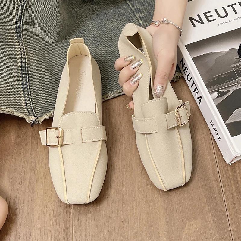 

Туфли на плоской подошве с квадратным носком, женские мокасины, мягкие, повседневные туфли-лодочки, летние прогулочные новые сандалии, удобные женские туфли-лодочки 35