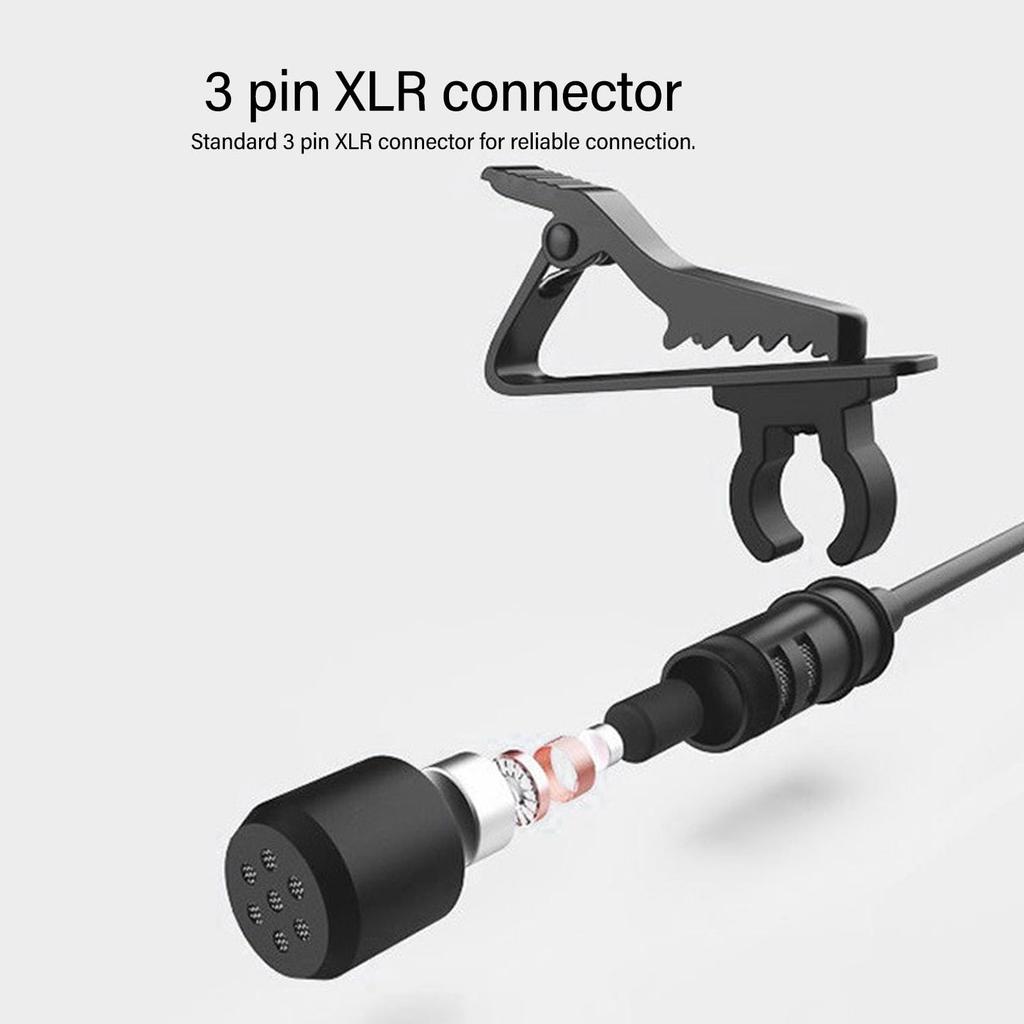 Pomya Lavalier Microphone Noise Reduction Directional XLR Mono 3-Pin Microphone for Interview Recording