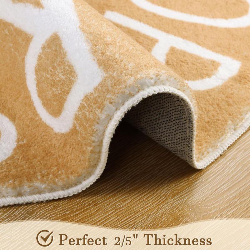 1pcs Nordic Style Round Minimalist Carpet Non-Slip Floor Mat for Living Room Bedroom & Bedside Soft Home Decor Circular Area Rug