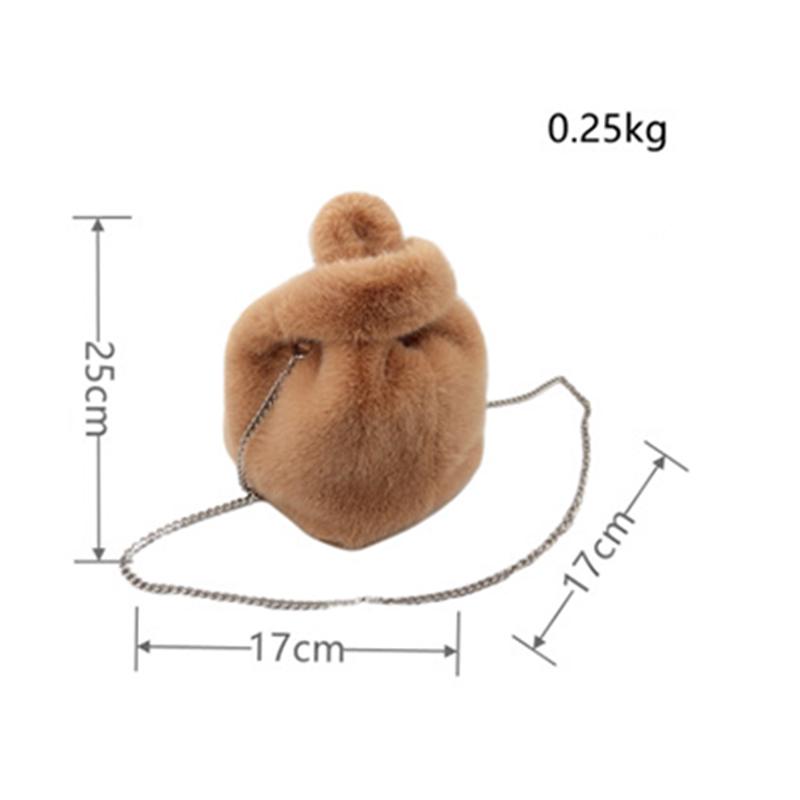Luxury Fur Handbag Women Vest Design Soft Plush Crossbody Bag Thin Metal Chain Shoulder Bag Korean Winter Party Bag Coin Purse