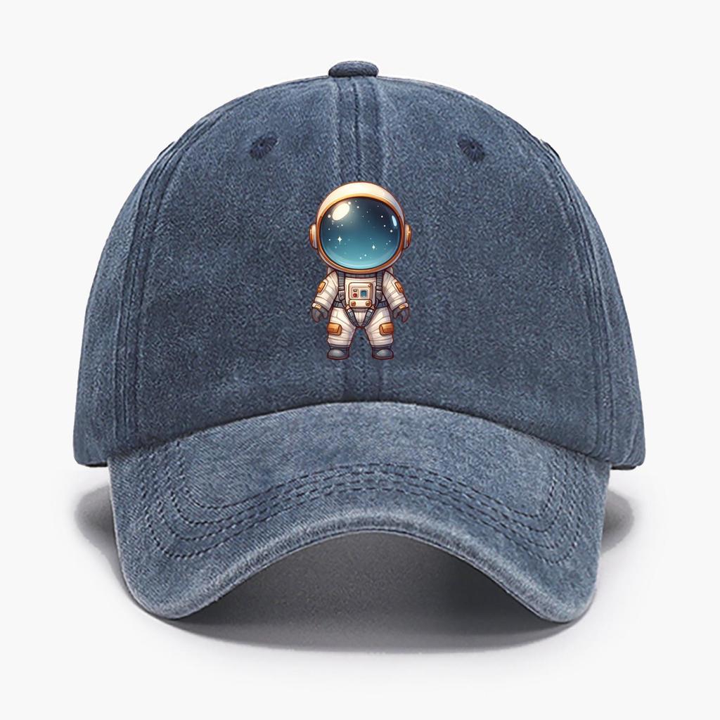 Chic Astronaut Print Women's Baseball Cap - Adjustable, Lightweight Cotton Sun Hat For Golf & Outdoor Activities, One Size Fits All