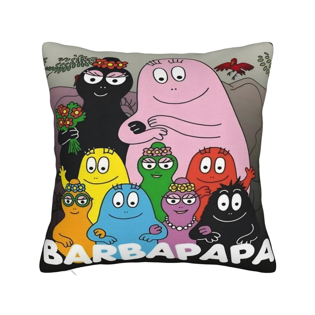 Weiche und Süße Home Barbapapa Cartoon Dekorationen Kissenbezüge Merch Kissenhülle Quadratisch Multi-Größe
