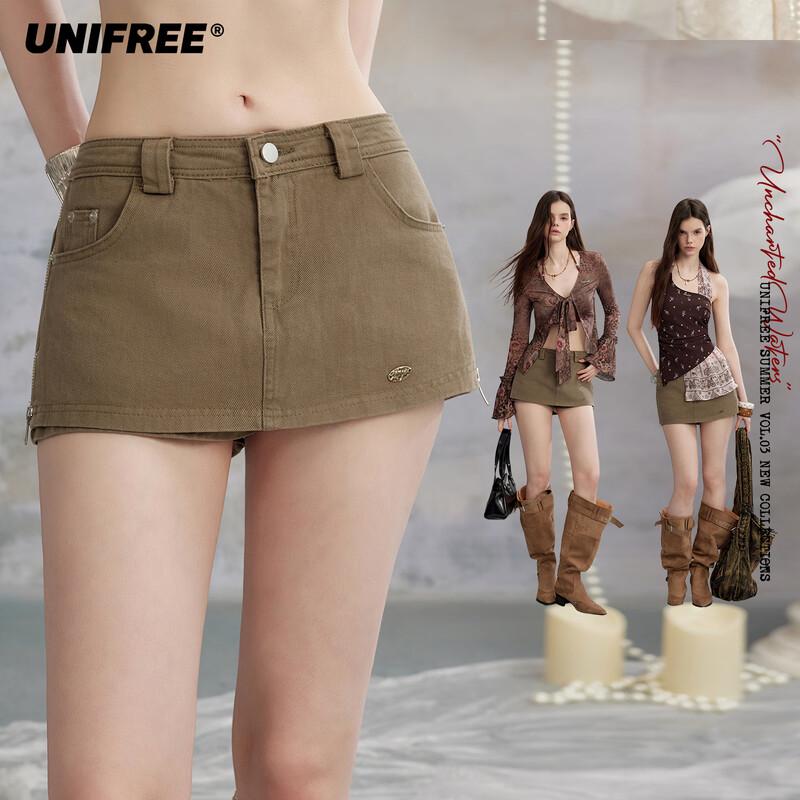 UNIFREE Women s American Style Distressed Denim Shorts L