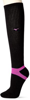 Volleyball Wear Long Socks V2MX8007 Black X Berry Pink Japan 23-25 (equivalent To Japanese Size M)