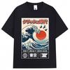 Japanischer Stil Hokkaido Welle Tokio Grafik T-Shirt Herren Damen Harajuku Mode Vintage Hohe Qualität T-Shirts Lockeres Baumwoll-T-Shirt