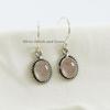 Natural Rose Quartz Earring, Oval Gemstone Earring, 925 Sterling Silver Earring, Gift for Girls, Capricorn Birthstone, Handmade Earring