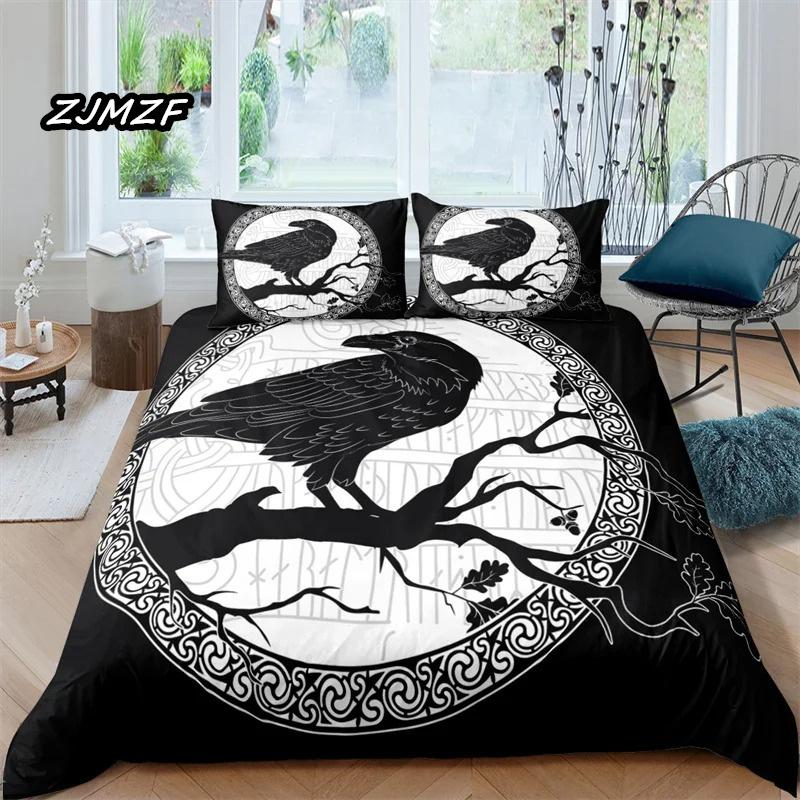 Viking Northern Germanic Culture Wolf Celtic Bedding Set Boys Girls Twin Queen Size Duvet Cover Pillowcase Bed Kids Adult