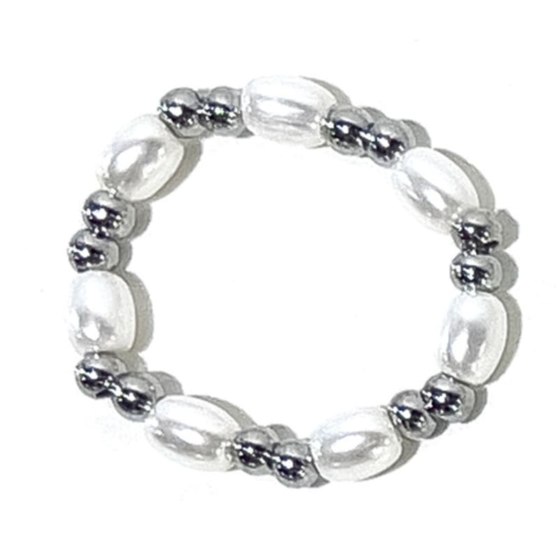 S SY [3SET] heart & pearl beads rings