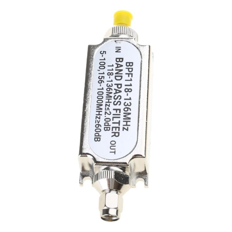 SMA BPF118 BPF118-136MHz Metal Bandpass Filter Easy Connection for Aeronautical Air Frequency Band