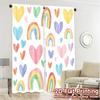 Set Of 2 Flat Printing Jit Curtains Without Rod Colorful Hearts Popular Digital Printed Versatile Fabric Made Polyester