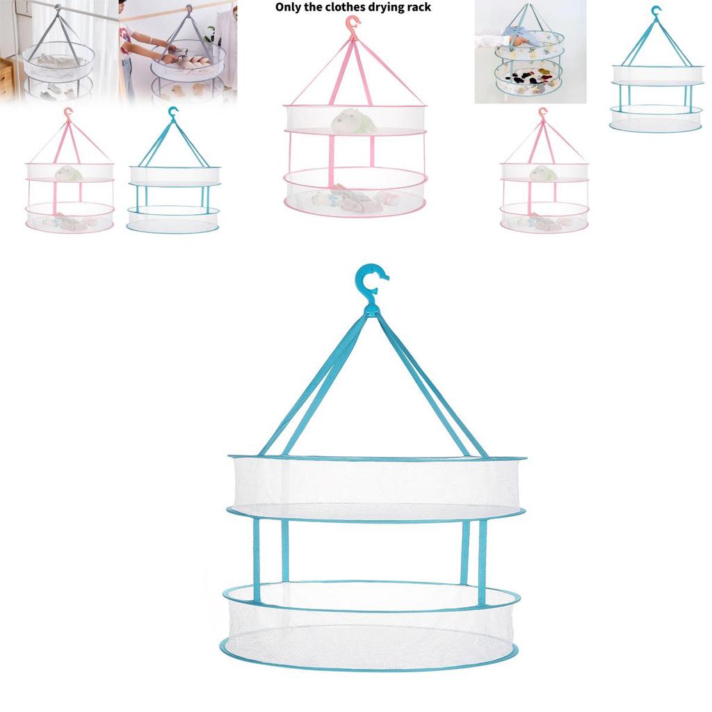 Double Layer Clothes Drying Rack With Telescopic Frame For Indoor Outdoor Laundry