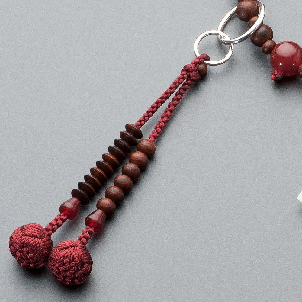 Buddhist altar shop Takita Shoten Prayer beads Jodo sect authentic rosary beads Rosewood agate made Jodo pure silk Hanabon tenbo Kyoto prayer main