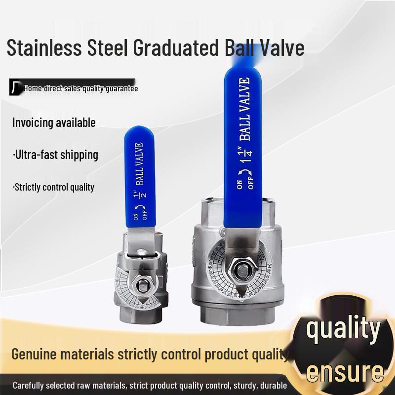 Q11F Stainless Steel 304/316 Ball Valve with Scale, Two-Piece Internal Thread, 1-Inch, for Kiln, Oil, and Gas Regulation.