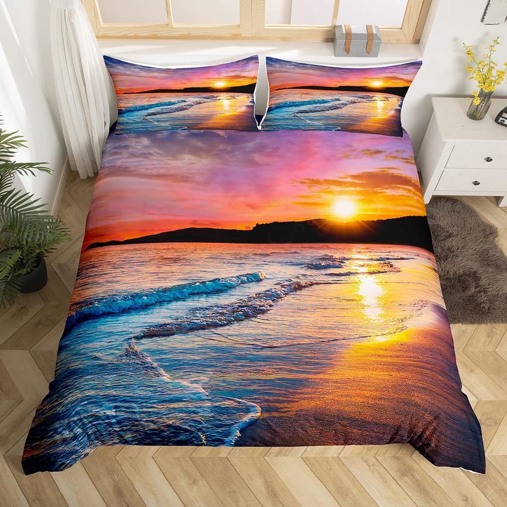 Ocean Bedding Sets Sea Theme Comforter Duvet Cover Bedroom Decor Queen King Size Quilt Covers With 2 Pillowcases For Kids Adults