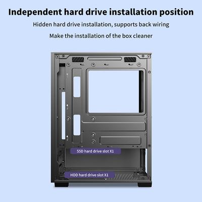 Şeffaf Masaüstü Bilgisayar Kasası Bilgisayar Kulesi M-Atx Itx Anakart 240Mm Fanlar 3.5İnç Sabit Disk Genişletme Tabanı 2.5Mm Ssd Tutucu