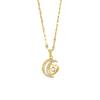 Lively Heart & Moon Necklace - Women's Rose Gold Korean Design, Non-fading Collarbone Chain with Love Pendant
