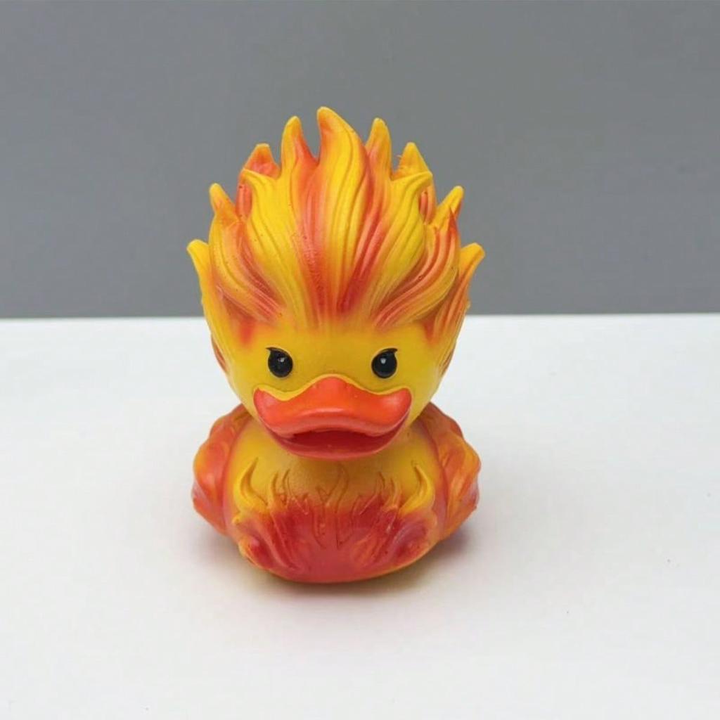 Duck Figurine Creative Ice/Fire Duck Statue Small Resin Animals Desktop Decorations For Home Office
