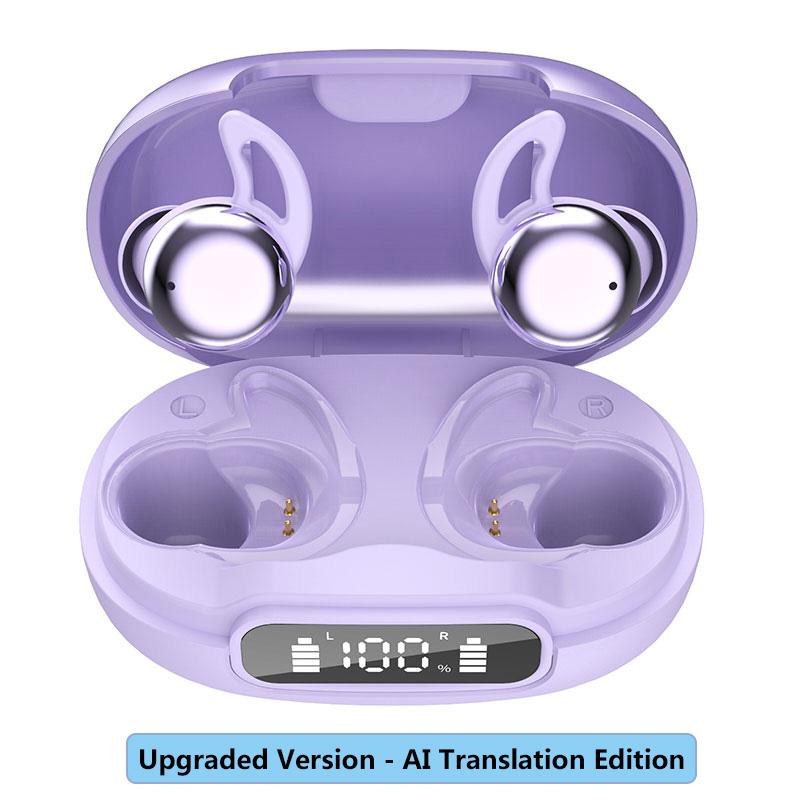 Sleep Bluetooth 5.4 Earbuds Wireless Earphones ANC Noise Cancelling with Translation In-Ear Headphones Portable Charging LED Display for Travel Work