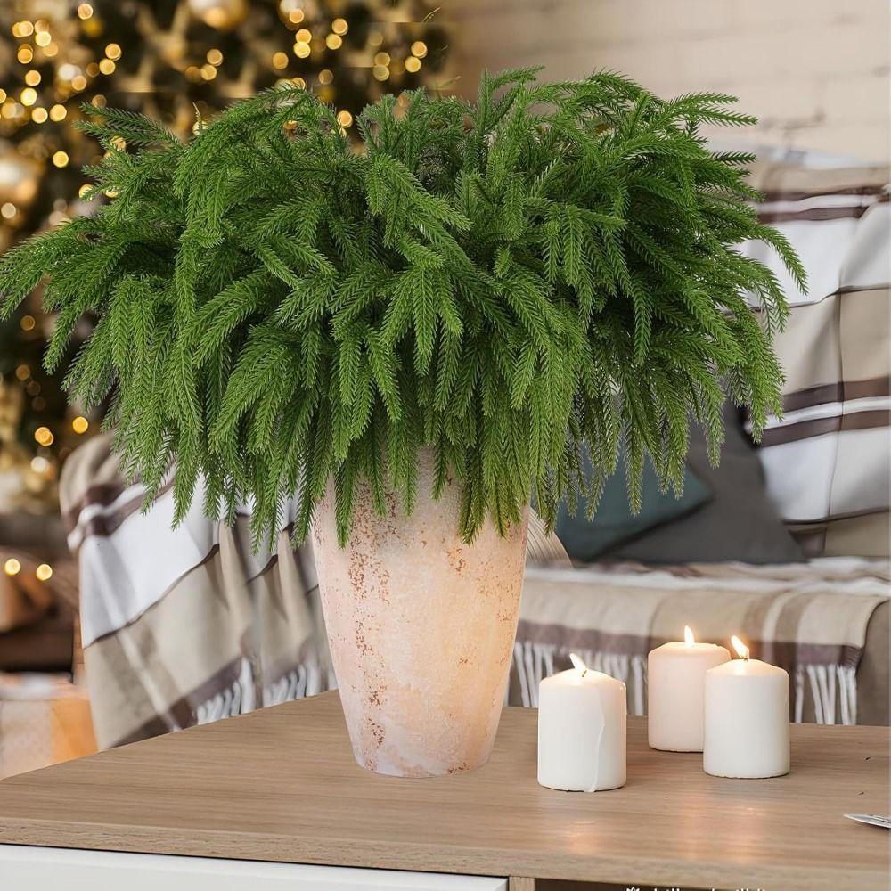 Plastic Simulation Ceder Branches DIY Wreath Christmas Pine Stem Christmas