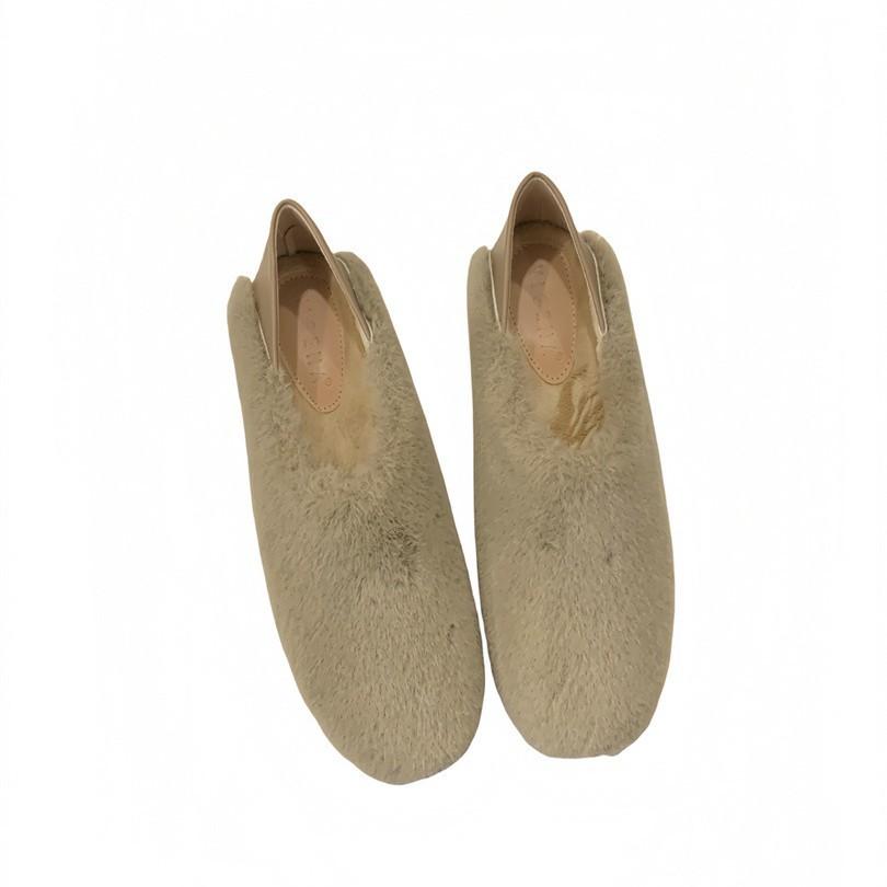 2025 Mao Mao shoes female winter wear warm and velvet one pedal bean shoes fairy foot lazy cotton shoes