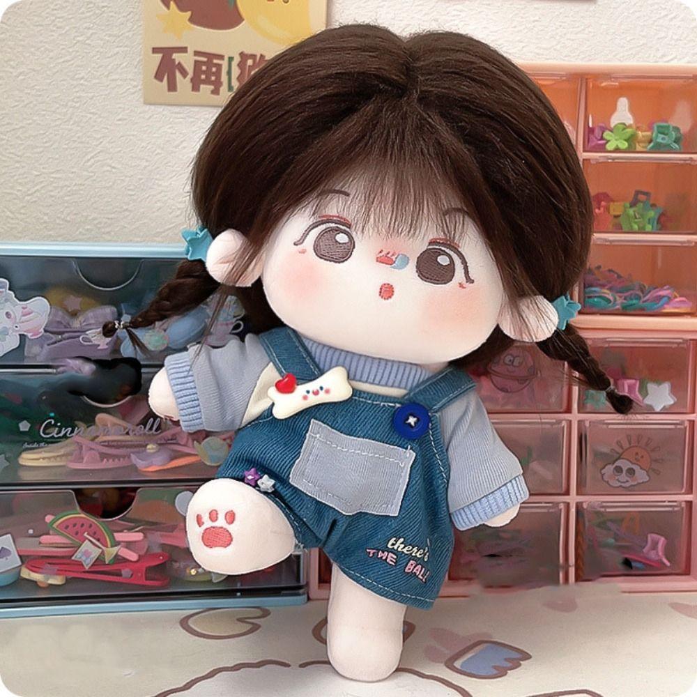 Mini Cartoon Plush Jumpsuit Cartoon Style Mini Clothes Suits Idol Doll Outfit  20cm Cotton Doll