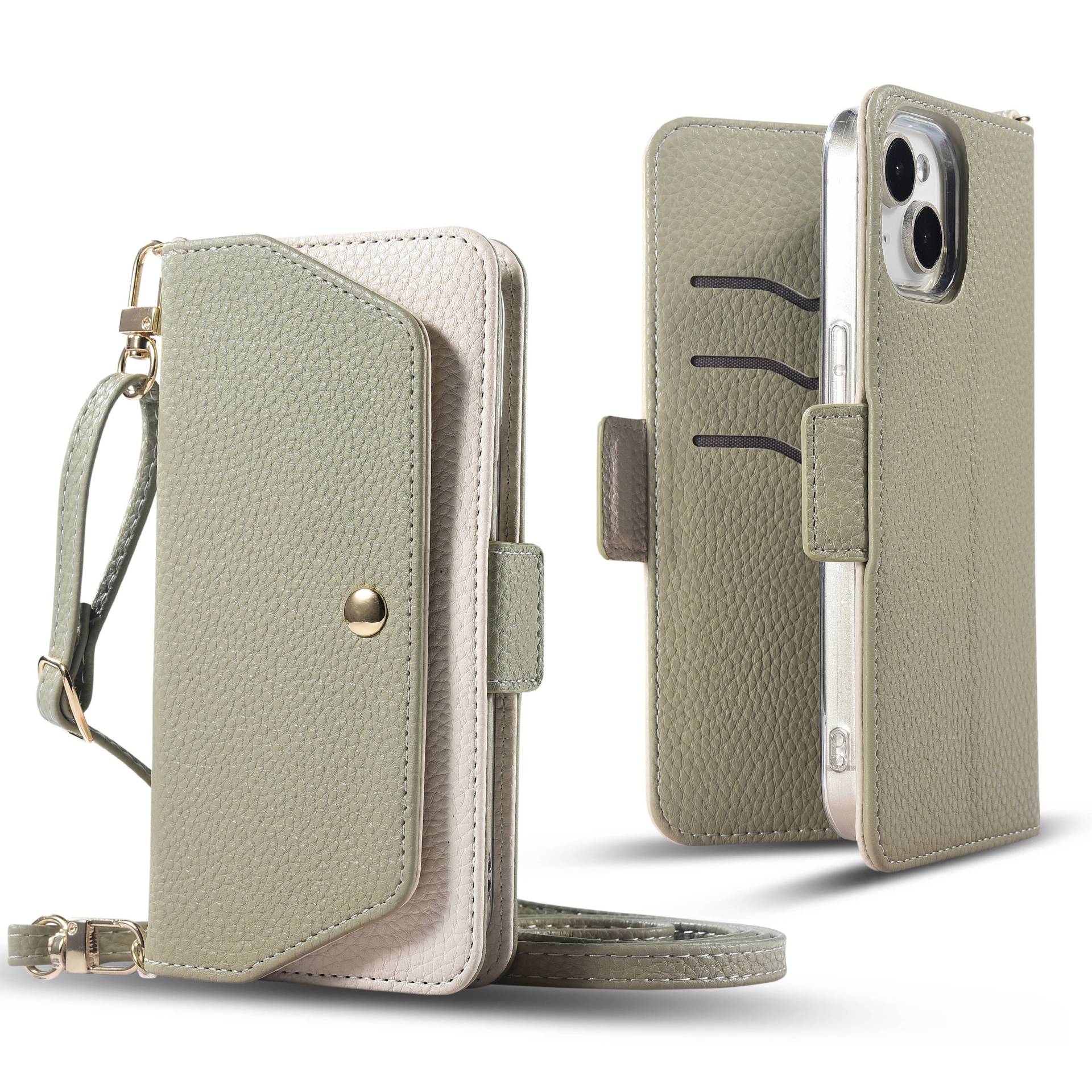 

Card Holder Magnetic Buckle Leather Phone Case for iPhone 16 Pro Max 15 Plus 14 13 Mini 12 11 Pro Long Strap Stand Wallet Cover For iPhone 16 Pro Max