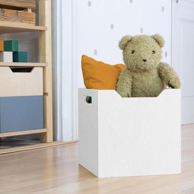 Wooden Storage Box Model 4 - Handles - White - 33 X 33 X 37 Cm