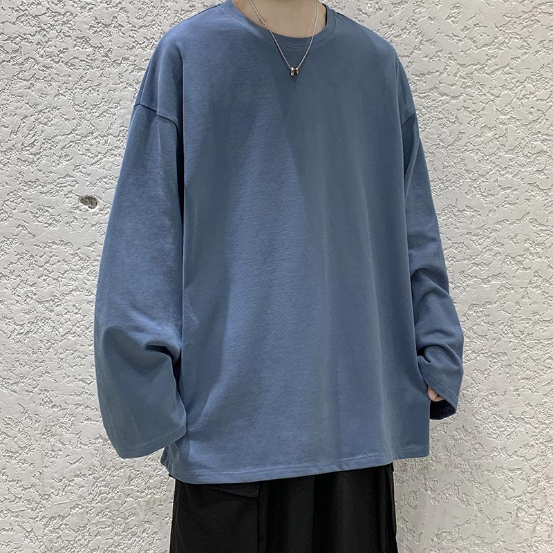 Autumn Men's Fashion Solid Color Round Neck Long Sleeve Casual Sweater