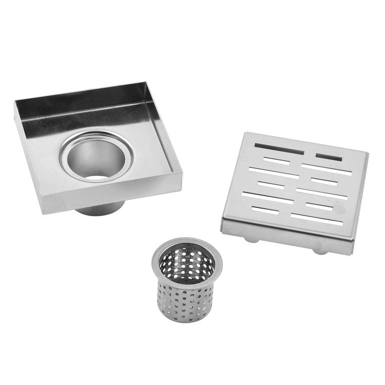 Modern Stainless Steel Square Bathroom Floor Drain with Deodorant Feature CE Certified 5-Year Warranty