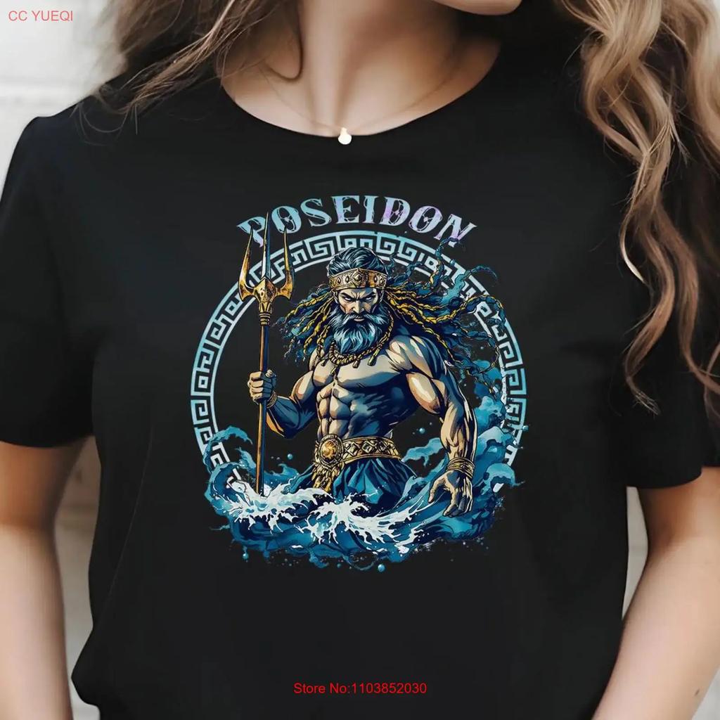 Poseidon Greek God Of The Sea T Shirt Vintage Fashion Unisex Designer Clothes Casual Homme Top For Everyday Wear
