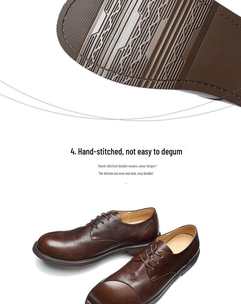 Pantofi de piele retro preppy pentru bărbați - Stil britanic, încălțăminte casual respirabilă