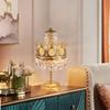 French Crown Brass Mid-Ancient European Table Lamp Retro Creative Crystal Bedroom Bedside Lamp