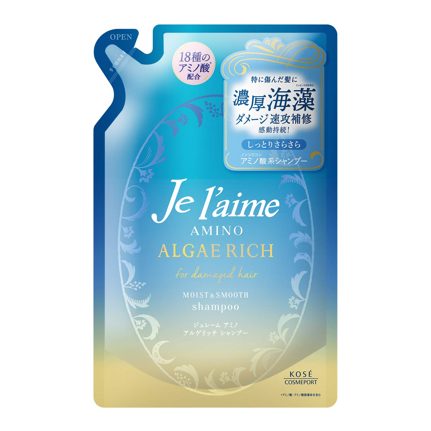 

KOSE Jeremy Amino Argerich Shampoo (Moist & Smooth) Refill Floral 350ml (x 1)