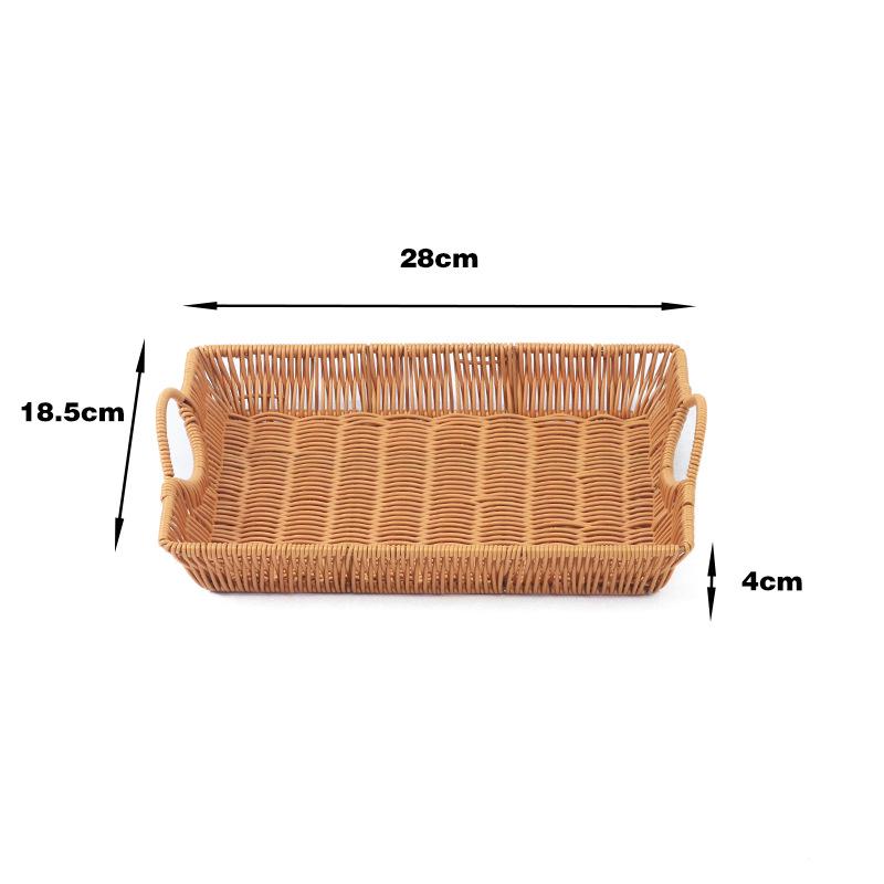Rattan Weave Fruit & Bread Tray - Snack & Vegetable Storage Basket