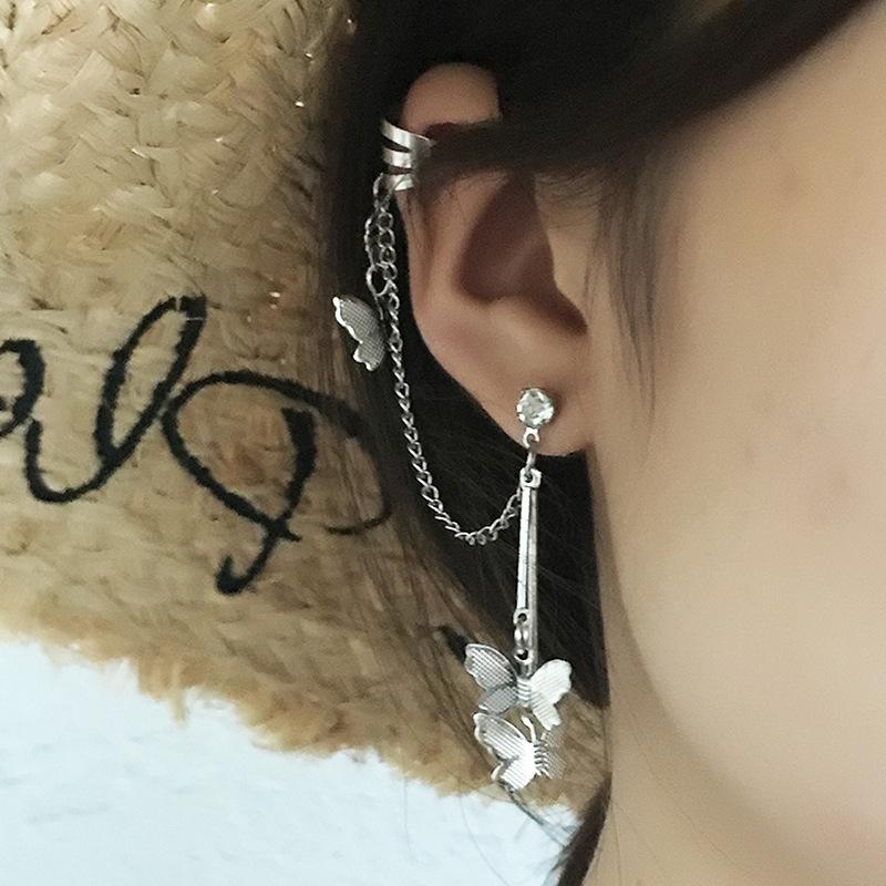 Punk Cool Ear Studs Earrings Butterfly Ear Cuff Fashion Female Ear Clips for Women Geometric Earrings Wedding Party Gift Jewelry