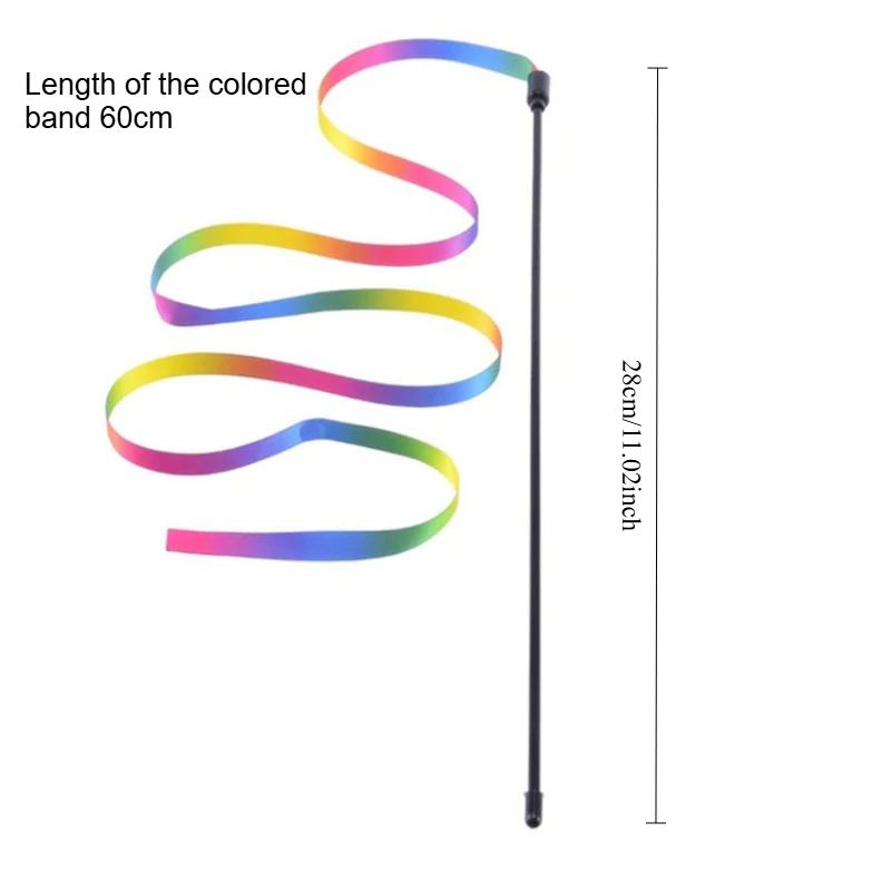 Pet Cat Toys Cute Funny Rainbow Strips Stick Cat Teaser Wand Pet Toys for Cats Interactive Toys Cat Supplies Pet Products