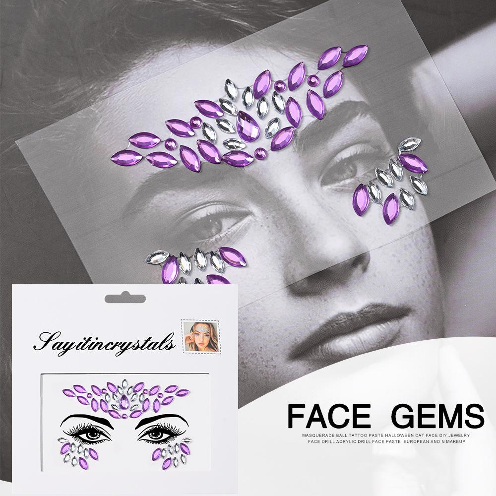 Eco-Friendly Masquerade Acrylic Face Diamond Stickers